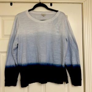 Talbots Cotton Dip-Dye Long Sleeve Crew Neck Sweatshirt Plus 1X Great Condition